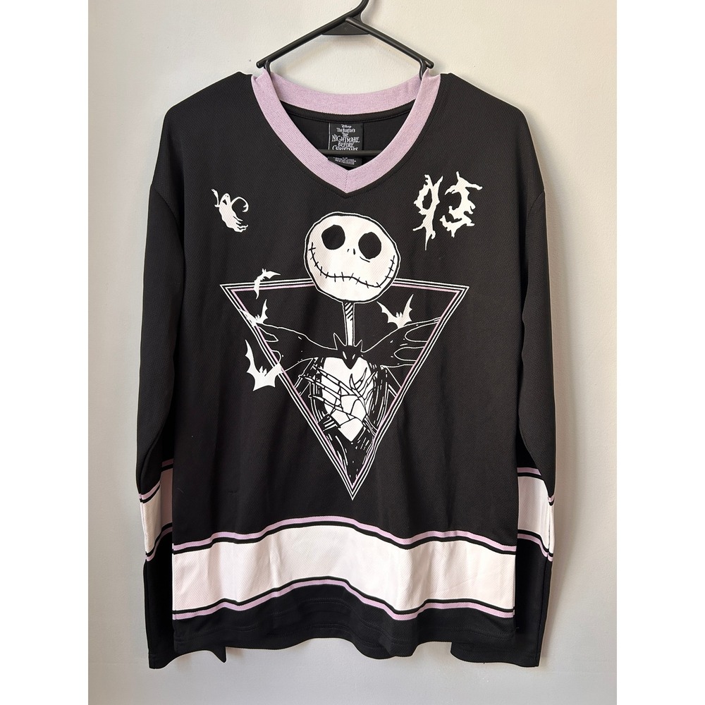 Disney Nightmare Before Christmas Jack Skellington Hockey Jersey Black Small